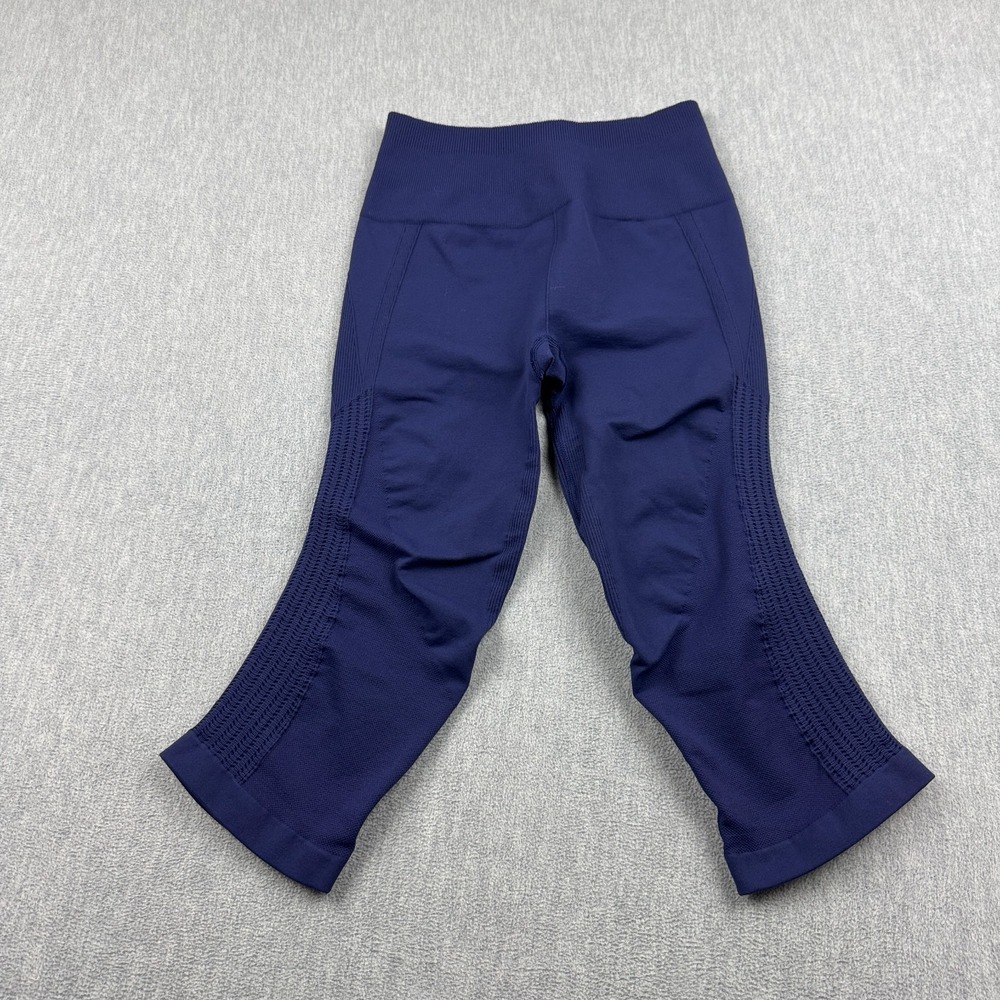 Lululemon Leggings Womens 2 Ruched Blue In The Flow Crop 17" Yoga Athletic Pants